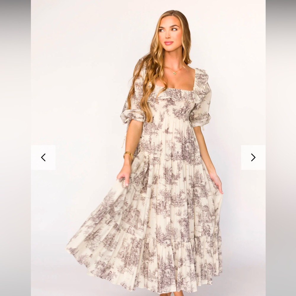 Shop worth collective Amali Dress in Ivory - 100% Cotton & Bump Friendly - Picture 2 of 6